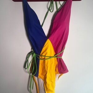 Color Block Bathing Suit